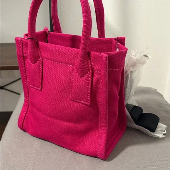 NWT MARC JACOBS Standard Supply Small Canvas Tote Crossbody Bag In Lipstick Pink - Picture 5 of 7